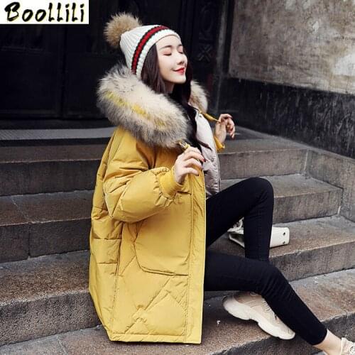 90% White Duck Down Jacket Women Clothes 2020 Winter Coat Women Raccoon Fur Collar Korean Puffer Jacket Women Warm Parka