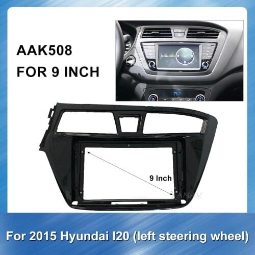 Car Radio Fitting Adaptor Dash Trim Kits Facia Panel For-HYUNDAI I20 2015 Car Audio GPS Navigation Panel Adaptor Refitting Kit