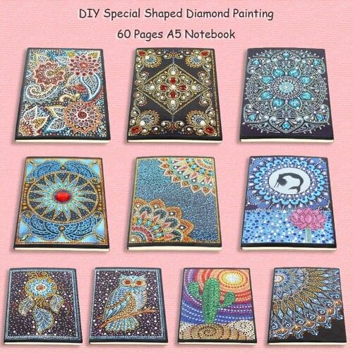 50 Pages Diamond Painting Cover Notebook for Writing Taking Diary and Planner A5 DIY Diamond Painting Christmas Birthday Gift