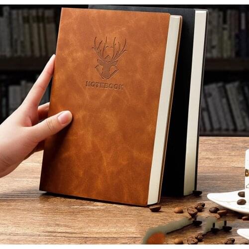 RuiZe thick notebook paper A5 planner notebook agenda soft vintage leather note book cover business office notepad stationery