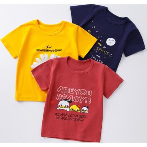 Childrens T-shirt Summer Girls Short-sleeved shirt Boys Cute Cartoon Cotton Tops Kids Wild T-shirts Pink Grey Blue Bear Clothes