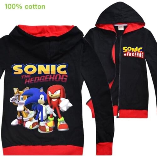 Childrens jacket cartoon print kids cotton hooded long-sleeved zipper cardigan big boys and girls jacket