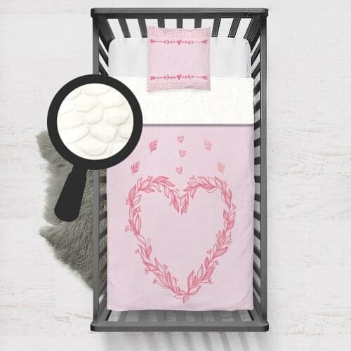 Kids Minky Blanket Super Soft and Warm Blankets Children for Couch and Bed Pink Arrow Love Model 282