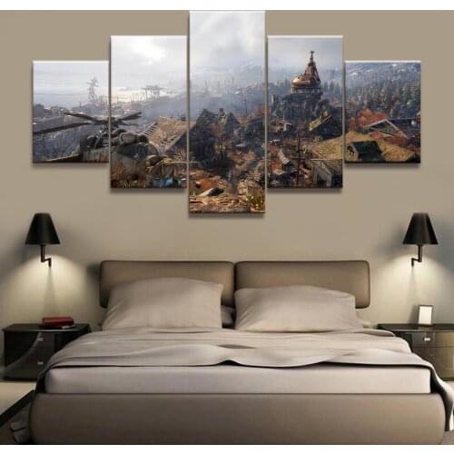 Home Decor Poster HD Pictures Prints Canvas 5 Piece Modular metro exodus Game Living Room Art Decorative Painting Framed