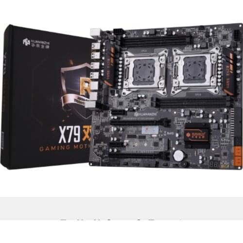 HUANANZHI X79 dual CPU motherboard LGA 2011 E-ATX USB3.0 SATA3 PCI-E NVME with dual Xeon processor X79