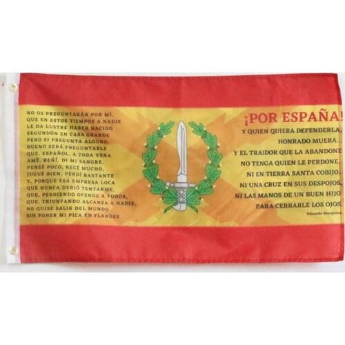 Flag Of Spain With Cruz De Borgoña Spanish Empire Cruz De San Andres With The Shield Of Special Operations Green Boinas