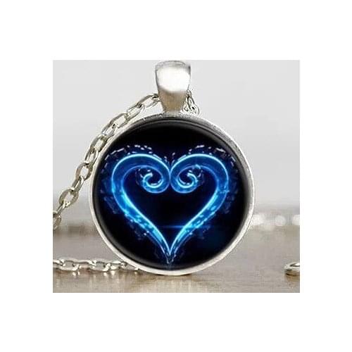 JP Anime Kingdom Hearts Emblem Symbol Mens Handmade Fashion Necklace Brass Steel Pendant Steampunk Jewelry Gift Women Toy Chain