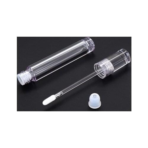 Round 5ml Transparent Empty Lip Gloss Tubes Refillable Lip Glaze Lip Balm Bottles With Rubber Inserts DIY Make Up Tools