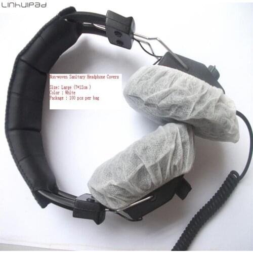 Linhuipad BR-013 12-13cm White Non Woven Disposable Sanitary Headphone Cover 500pcs/lot