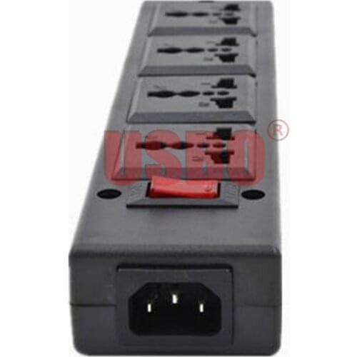Black 250v 13a 4 jack Multifunction Universal power adaptor outlet PDU strip wiring board extension socket power cord converter