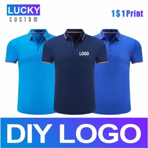 LUCKY 2020 Custom Uniform Company Group Team polo shirt men Print Photo/Logo Color Short Sleeve polo Women and Men polo shirt