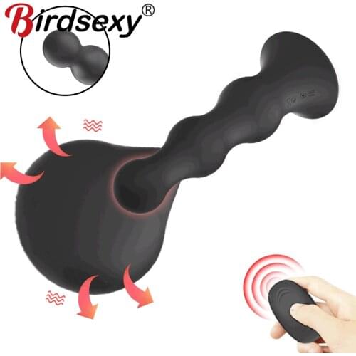 Wireless Remote Control Male Prostate Massager Inflatable Anal Plug Vibrating Butt Plug Anal Expansion Vibrator Sex Toys For Men