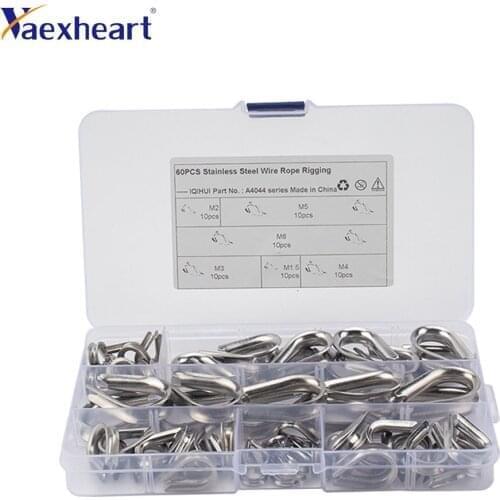 Stainless Steel Thimble for M1.5 and M6 Diameter Wire Rope (60 Piece)