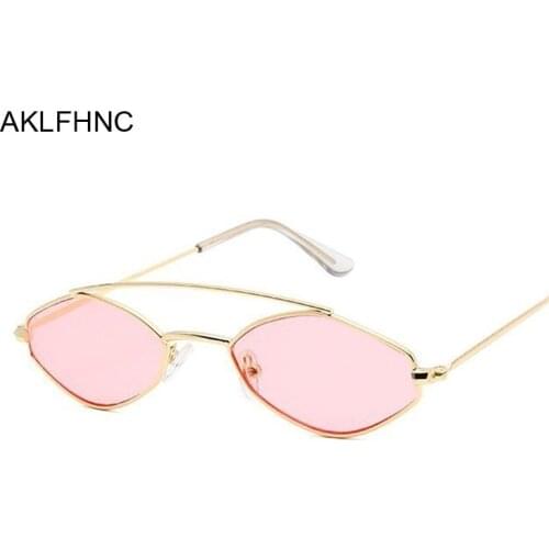 Polygonal Sunglasses Women Glasses Lady Luxury Retro Metal Sun Glasses Vintage Mirror Oculos De Sol Feminino UV400