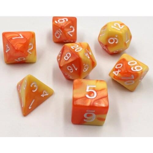 Rollooo Dice 7pc/set Mix color Digital Dice d4 d6 d8 d10 d% d12 d20 Rpg dice