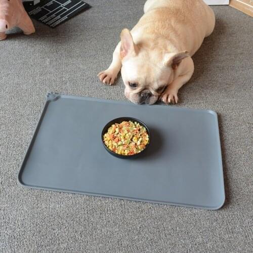 47x30cm Silicone Pet Feeding Mat Non Slip Waterproof Bowl Mat For Dog And Cat Jumbo Size Surface Finish Keep The Floor Clean