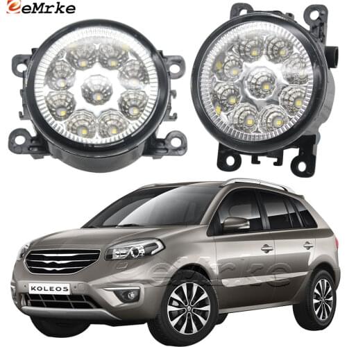 2PCS Car Styling 9-Pieces LED Fog Light Lamp H11 12V Halogen Fog Lights DRL for Renault Koleos 2 for Samsung QM5 H45 2012-2015