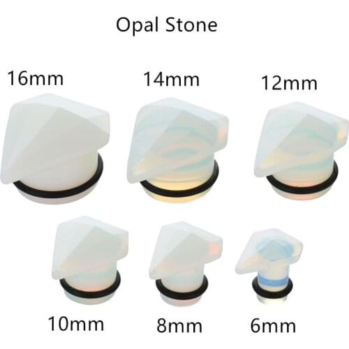 Lot60pcs Diamond Stone Ear Tunnels Ear Plugs Ear Piercing Body Jewelry free Shippment Gauges 6-16mm