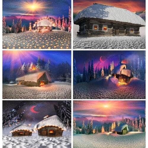 SHENGYONGBAO Vinyl Custom Christmas day Photography Backdrops Ukraine Carpathian mountains Photography Background 20924XTW-03