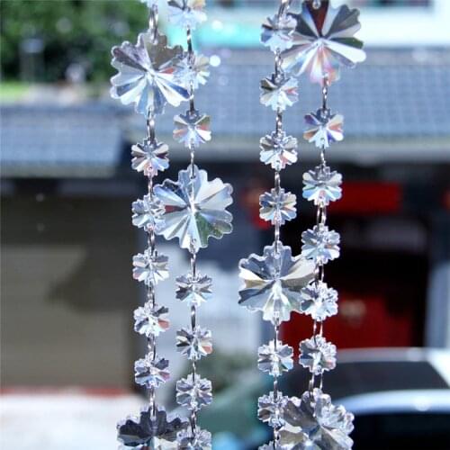 20meters Snowflake High Quality Crystal Garland Chain Glass Strands Tree Flower Home Decoration Wedding Centerpieces