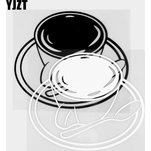 YJZT 14×11.7CM Creative Coffee Art Decoration Mural High Quality Car Sticker Vinyl Decal Black / Silver 20B-0345
