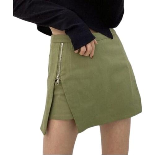 Woman Skirt Summer Sexy Mini Vintage Harajuku Skirts Mini SlitSlim High Waist A-LINE Skirt ladiesKorean Style 2021