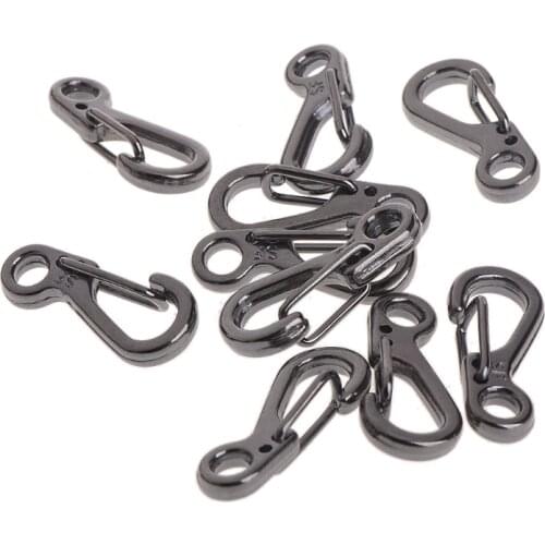 10PCS Mini SF Carabiner Key Ring Survival Tactical Gear Keychain Spring Hook