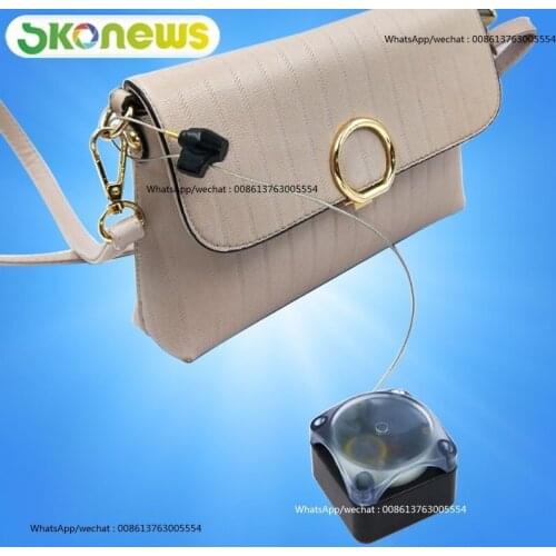 10 pcs merchandise security wire recoiler retractable cable alarm pull box for luxury bags anti theft in retail shop
