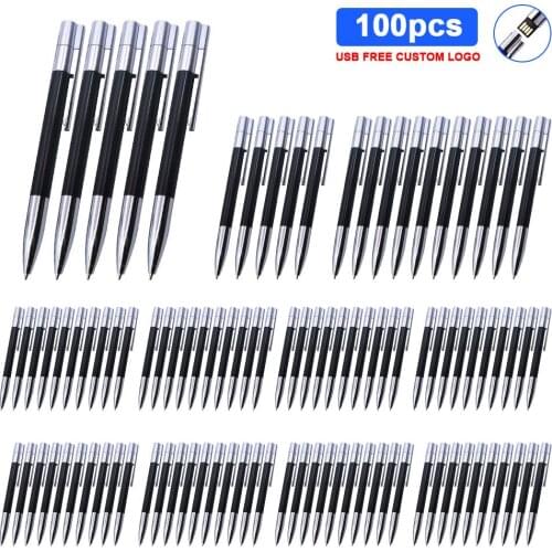 100pcs free logo USB 2.0 flash drive Metal 8GB 16GB 32GB 64gb USB Flash Pen Drive Storage Memory u Disk for Computer PC Tablet