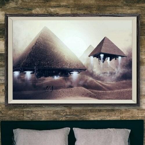 125 Sunset - Egypt pyramids Wall Silk Cloth Poster Art Decoration Gift