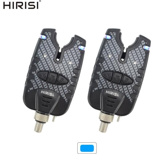 2 x Carp fishing bite alarms with Blue LED Sound Tone Adjustable fishing bite indicators