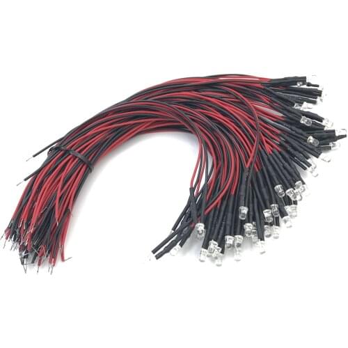 20pcs lot 20cm Pre Wired 3mm 5mm LED Light Lamp Bulb Prewired Emitting Diodes For DIY Home Decoration DC12V