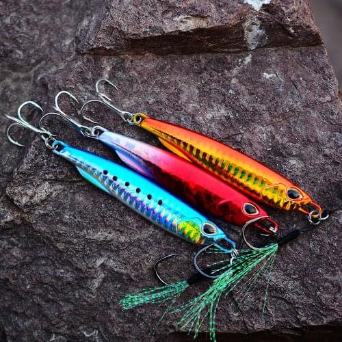 2021 Metal Fishing Lure with Hook Weight 10g-60g Long Shot Luminous Hard Lure Fishing Accessories