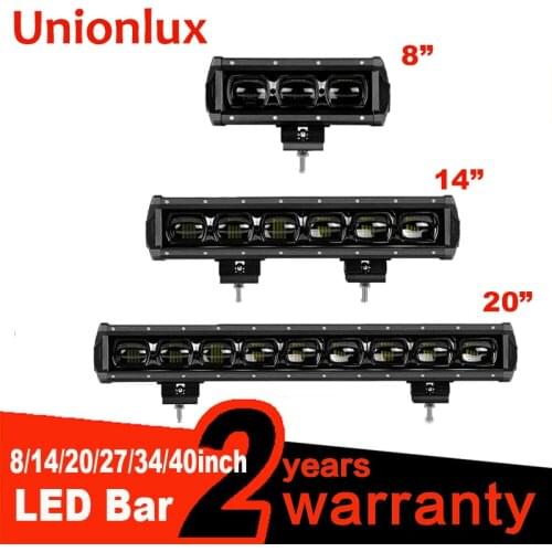 6D Lens 8 14 20 27 33 40 Inch Single Row Led Bar Light For Offroad 4WD ATV Truck Spotlight 12V 24V Auto Fog Driving Work Light