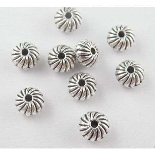 Free Shipping Wholesale200pcs Antique Tibetan Silver Spacer Beads 6x4mm DIY