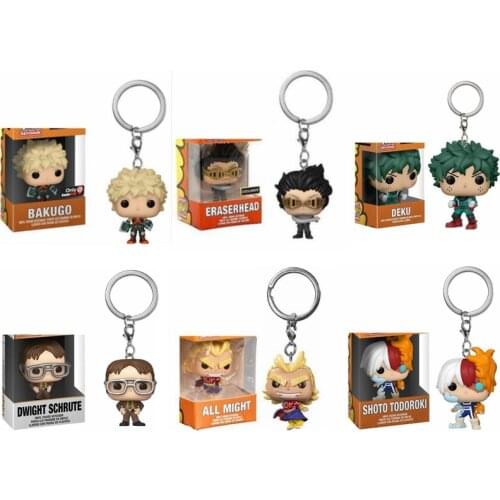 Funko My Hero Academia Keychain BAKUGO DEKU ALL MIGHT SHOTO DWIGHT Action Figure Collectible Model Toys for Chliden