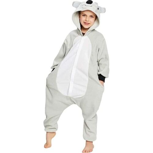 Children Pajamas Koala Onesies For Kids Fleece Anime Kigurumi Boys Girls Baby Costume Back Zipper One-Piece Pijama Birthday Gift