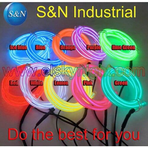 Diameter 5.0MM el wire strip tube 10different color flexiable+free shipping