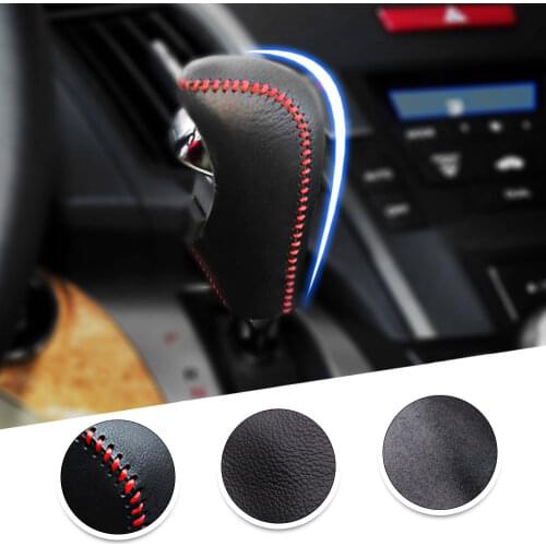 For Honda CIVIC CR-V XR-V NSX JAZZ HR-V ACCORD CITY AT 1pc PU Leather Hand Brake Shift Knob Cover Car Decor Shift Knob Shell