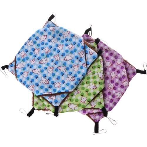 Pet Hammock Double-layer Plush Fleece Soft Winter Warm Hanging Nest Sleeping Bed Small Pets Hamster Squirrel Chinchilla Pig