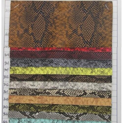 Environmentally friendly snake pattern synthetic PU leahter fabric raw material