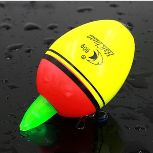 LED Electronic Fishing Floats 60G 70G 80G Bobber Rock Saltwater Sea Fishing Buoy Bobbers Night Lighted Fishing Float EVA
