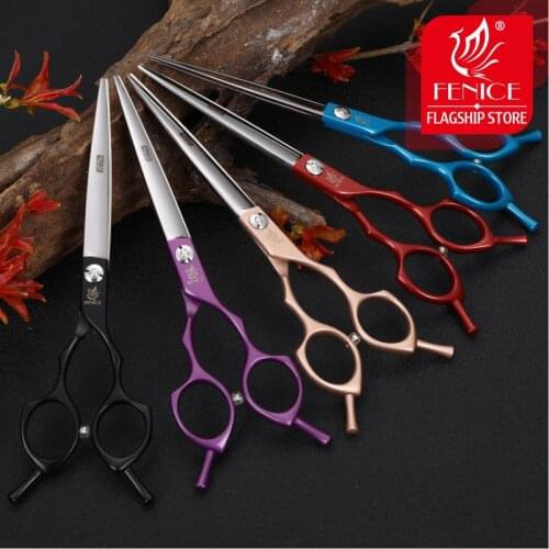 Fenice 6.5/7.0 inch Pet Grooming Scissors Colorful Dogs Straight Cutting Shears JP440C Stainless Steel