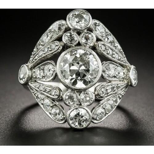 Classical Edward full AAA zircon diamonds gemstones rings for women white gold silver color bague jewelry bijoux party accessory