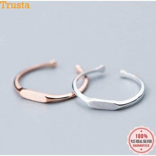 Trusta Pure 925 Sterling Silver Ring Women Fashion Simple Jewelry Cocktail Band Rings Size 5 6 7 8 Gift For Girls Ladys DS1272