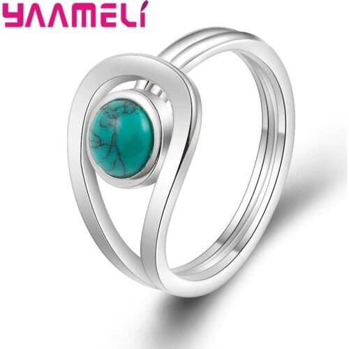 New Arrival Women Fashion Vintage Round Fire Opal Jewelry Rings 100% 925 Sterling Silver Retro Rings For Birthday Party