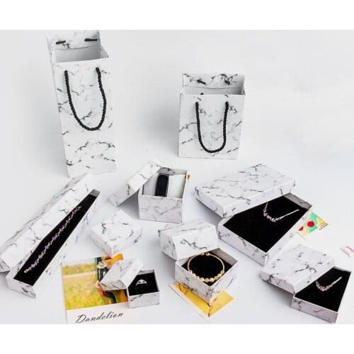 Jewelry Packaging Box Marble paper Ring Earring Necklaces Box Jewelry Set Watch Packaging boxes Storage Boxes For Gifts Jeqwelry