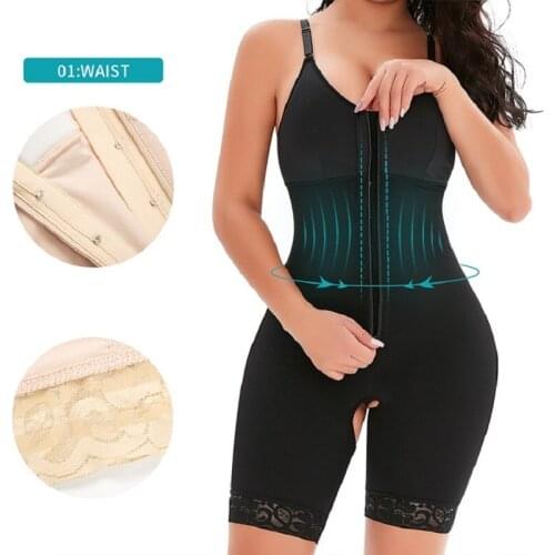 Women Seamless Full Body Shapewear Tummy Control Butt Lifter Zipper Shaper Thigh Slimmer Corset Bodysuit with Straps Under Dress