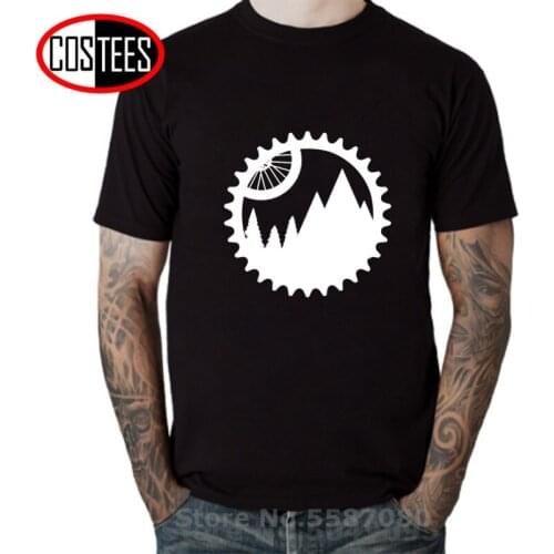Cool MTB mountain biker T shirt men BMX rider T-shirt Nature forest mountain bicycle cyclist Tees cotton Bike Gear Chain apparel