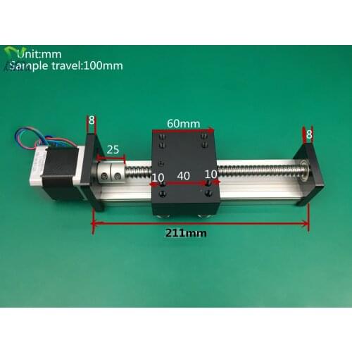 CNC SGK Linear Guide Stage Rail Motion Slide Table Ball Screw Actuator Nema 23 Motor Module for 3d Printer Parts XYZ Robotic Arm